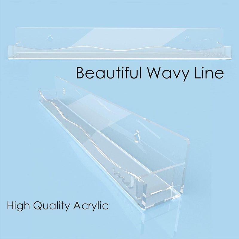 YMVV Clear Acrylic Nail Polish Rack Wall Mounted Shelf,6 Pack Organizer with Unique Wavy Lines,Nail Supplies for Techs,Great Display Salons Retailers - Image 4